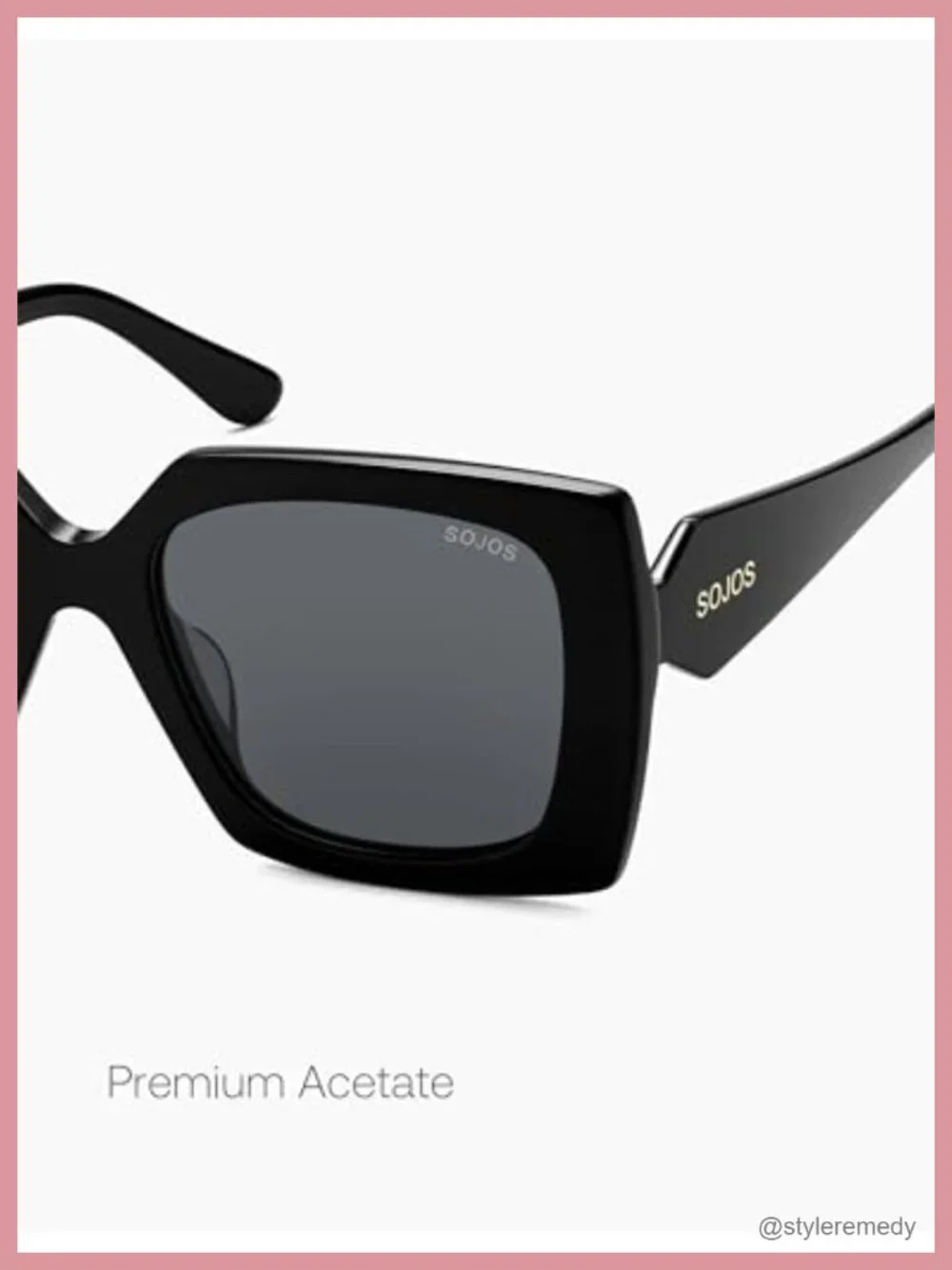 Oversized Polarized Square Acetate Sunglasses UV400